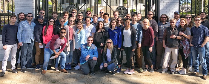 Residents and faculty learn abou the city - and each other - during a group during a downtown Jackson scavenger hunt